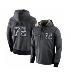 Football Men's Seattle Seahawks #72 Al Woods Stitched Black Anthracite Salute to Service Player Performance Hoodie