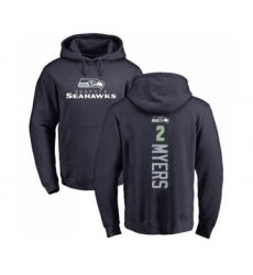 Football Seattle Seahawks #2 Jason Myers Navy Blue Backer Pullover Hoodie