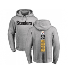 Football Pittsburgh Steelers #52 Mike Webster Ash Backer Pullover Hoodie