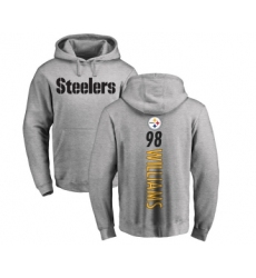 Football Pittsburgh Steelers #98 Vince Williams Ash Backer Pullover Hoodie