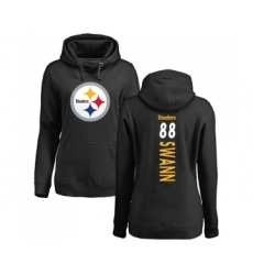 Football Women's Pittsburgh Steelers #88 Lynn Swann Black Backer Pullover Hoodie