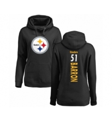 Women's Pittsburgh Steelers #51 Mark Barron Black Backer Pullover Hoodie
