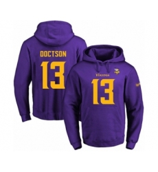 Football Men's Minnesota Vikings #13 Josh Doctson Purple(Gold No.) Name & Number Pullover Hoodie