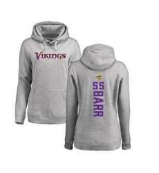 Football Women's Minnesota Vikings #55 Anthony Barr Ash Backer Pullover Hoodie