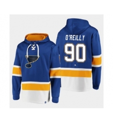 Men's St. Louis Blues #90 Ryan O'Reilly Blue Ageless Must-Have Lace-Up Pullover Hoodie