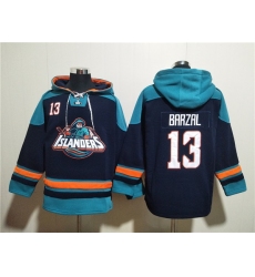 Men's New York Islanders #13 Mathew Barzal Black Ageless Must-Have Lace-Up Pullover Hoodie