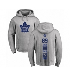 Hockey Toronto Maple Leafs #89 Nicholas Robertson Ash Backer Pullover Hoodie