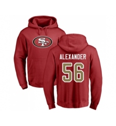 Football San Francisco 49ers #56 Kwon Alexander Red Name & Number Logo Pullover Hoodie