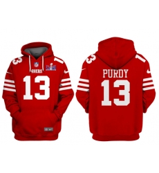 Men's San Francisco 49ers #13 Brock Purdy Red Super Bowl LVIII Alternate Pullover Hoodie