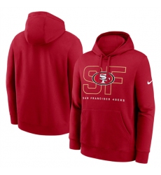 Men's San Francisco 49ers Scarlet Busted Play Club Fleece Pullover Hoodie