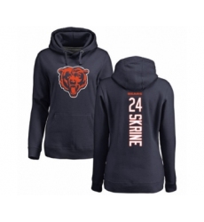 Football Women's Chicago Bears #24 Buster Skrine Navy Blue Backer Pullover Hoodie