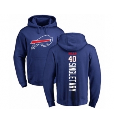 Football Buffalo Bills #40 Devin Singletary Royal Blue Backer Pullover Hoodie