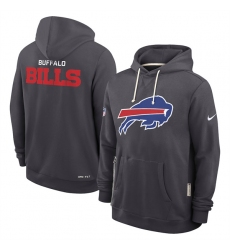 Men's Buffalo Bills Anthracite Sideline Standard Issue Initial Home Dri-FIT Pullover Hoodie