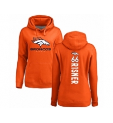 Football Women's Denver Broncos #66 Dalton Risner Orange Backer Pullover Hoodie
