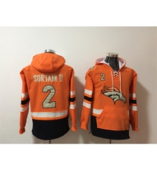 Men's Denver Broncos #2 Patrick Surtain II Orange Ageless Must-Have Lace-Up Pullover Hoodie