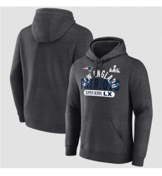 Men's New England Patriots Heather Charcoal 2025 Super Bowl LX Game Plan Hoodie