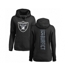 Football Women's Oakland Raiders #51 Vontaze Burfict Black Backer Pullover Hoodie