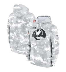 Men's Los Angeles Rams 2024 Arctic Camo Salute To Service Club Fleece Pullover Hoodie