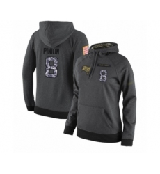 Football Women's Tampa Bay Buccaneers #8 Bradley Pinion Stitched Black Anthracite Salute to Service Player Performance Hoodie