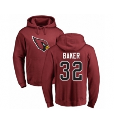 Football Arizona Cardinals #32 Budda Baker Maroon Name & Number Logo Pullover Hoodie