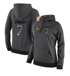 NFL Women Nike Arizona Cardinals #7 Blaine Gabbert Stitched Black Anthracite Salute to Service Player Performance Hoodie
