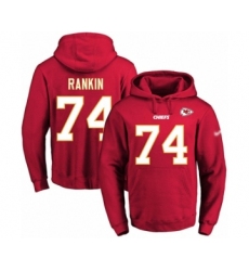 Football Men's Kansas City Chiefs #74 Martinas Rankin Red Name & Number Pullover Hoodie