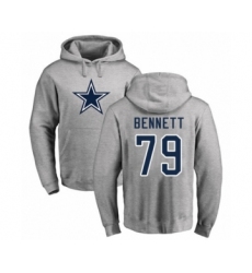Football Dallas Cowboys #79 Michael Bennett Ash Name & Number Logo Pullover Hoodie