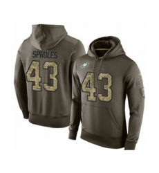 Football Men's Philadelphia Eagles #43 Darren Sproles Green Salute To Service Pullover Hoodie