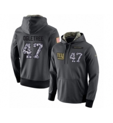Football Men's New York Giants #47 Alec Ogletree Stitched Black Anthracite Salute to Service Player Performance Hoodie
