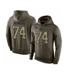 Football Men's New York Giants #74 Mike Remmers Green Salute To Service Pullover Hoodie