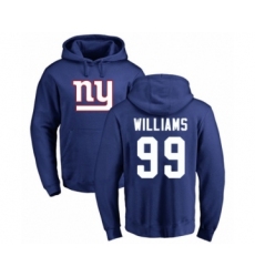 Football New York Giants #99 Leonard Williams Royal Blue Name & Number Logo Pullover Hoodie