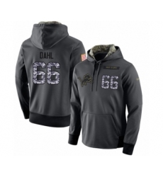 Football Men's Detroit Lions #66 Joe Dahl Stitched Black Anthracite Salute to Service Player Performance Hoodie