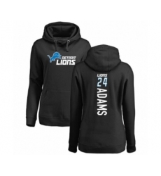 Football Women's Detroit Lions #24 Andrew Adams Black Backer Pullover Hoodie