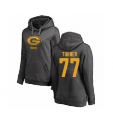 Football Women's Green Bay Packers #77 Billy Turner Ash One Color Pullover Hoodie