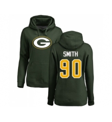 Football Women's Green Bay Packers #90 Za'Darius Smith Green Name & Number Logo Pullover Hoodie