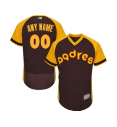 Men's San Diego Padres Customized Brown Alternate Cooperstown Authentic Collection Flex Base Baseball Jersey