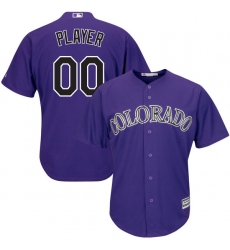 Men's Colorado Rockies Majestic Purple Alternate Cool Base Custom Jersey