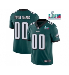 Men's Philadelphia Eagles ACTIVE PLAYER Custom Green Super Bowl LVII Patch Vapor Untouchable Limited Stitched Jersey
