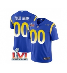 Men's Los Angeles Rams ACTIVE PLAYER Custom 2022 Royal Super Bowl LVI Vapor Limited Stitched Jersey