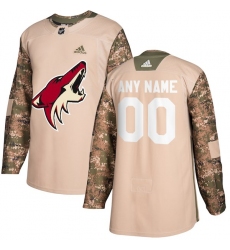 Men's Arizona Coyotes adidas Camo Veterans Day Custom Practice Jersey