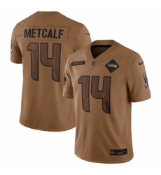 Men's Seattle Seahawks #14 DK Metcalf Nike Brown 2023 Salute To Service Limited Jersey