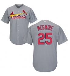 Men's St Louis Cardinals #25 Mark McGwire Grey Cool Base Stitched Baseball Jersey