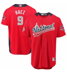 Men's Majestic Chicago Cubs #9 Javier Baez Game Red National League 2018 MLB All-Star MLB Jersey