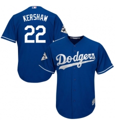 Men's Majestic Los Angeles Dodgers #22 Clayton Kershaw Replica Royal Blue Alternate 2017 World Series Bound Cool Base MLB Jersey