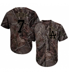 Youth Majestic Los Angeles Dodgers #7 Julio Urias Authentic Camo Realtree Collection Flex Base MLB Jersey