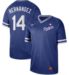 Men's Nike Los Angeles Dodgers #14 Enrique Hernandez Royal Authentic Cooperstown Collection Stitched Baseball Jersey