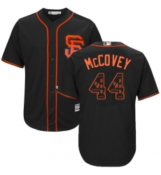 Men's Majestic San Francisco Giants #44 Willie McCovey Authentic Black Team Logo Fashion Cool Base MLB Jersey