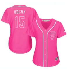 Women's Majestic San Francisco Giants #15 Bruce Bochy Authentic Pink Fashion Cool Base MLB Jersey