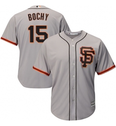 Youth Majestic San Francisco Giants #15 Bruce Bochy Authentic Grey Road 2 Cool Base MLB Jersey