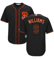 Men's Majestic San Francisco Giants #9 Matt Williams Authentic Black Team Logo Fashion Cool Base MLB Jersey